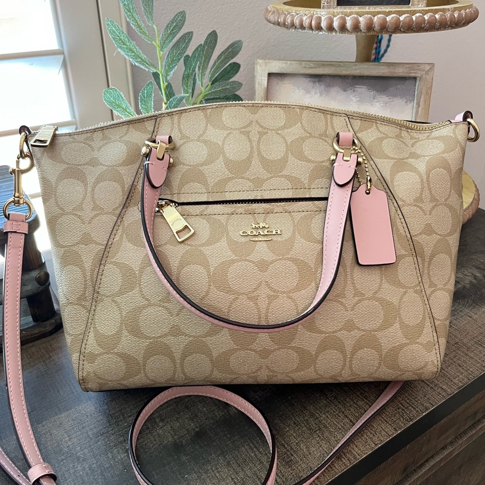 Coach Beige and Pink Shoulder Bag